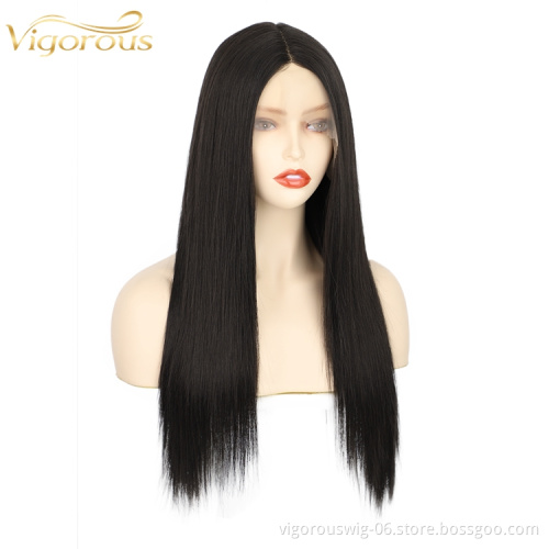 Vigorous Lace Front Wigs for Women Synthetic Long Straight Middle Part Heat Resistant Fiber Hair Natural Looking Wig